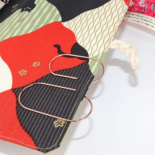 Rose Gold Jumbo Paper Clips, Multibey 2" Non-Skid Metallic Large Paperclips Bookmark In Acrylic Holder Office School Supplies Decor, 30Pcs Per Box (Rose Gold) #TOP5