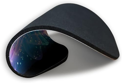 Miniatura 4 de Canflashion Alfombrilla redonda para mouse, alfombrilla de mouse de mármol azul, alfombrilla de mouse lavable con tela de licra, base de goma