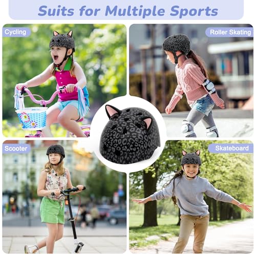 Image of Kids Bike Helmet for Girls 3-5 /5-8 /8-14, Adjustable Helmet with DIY Cat Ears, Cute Toddler Youth Helmets for Skateboard Scooter Cycling Roller Skating