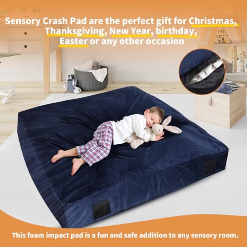 WOUDY Crash Pads for Kids Sensory, Sensory Crash Pads for Autistic Children, Crash Pads Sensory Pads, Crash Pads, for Children and Adults,with Washable Cover (3 feet x 3 feet) Blue - Image 6