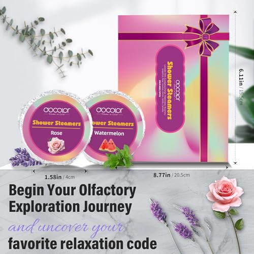 docolor Shower Steamers Aromatherapy 12 Pack Gifts for Women Mother Day Gift Mom, Stress Relief Home Spa, Lavender Natural Essential Oil Self Care Relaxation Shower Bombs — view 4