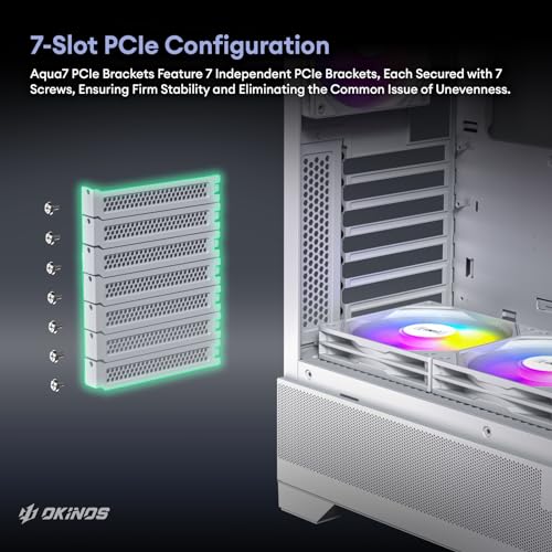 Okinos OKICC-AQUA7-ATXB-H6BA Aqua 7, Pre-Installed 6 × 120Mm Pwm Argb Fan, Atx Mid Tower Pc Case, Computer Case thumb #10