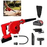 Hooha Akku-Laubbläser/Laubsauger 21V Mit Turboschalter 3000W elektrischer laubbläser Mit Akku Und Batterieladegerät Für Schnelles Wegblasen von Laub und kleinen trockenen Zweigen von Höfen