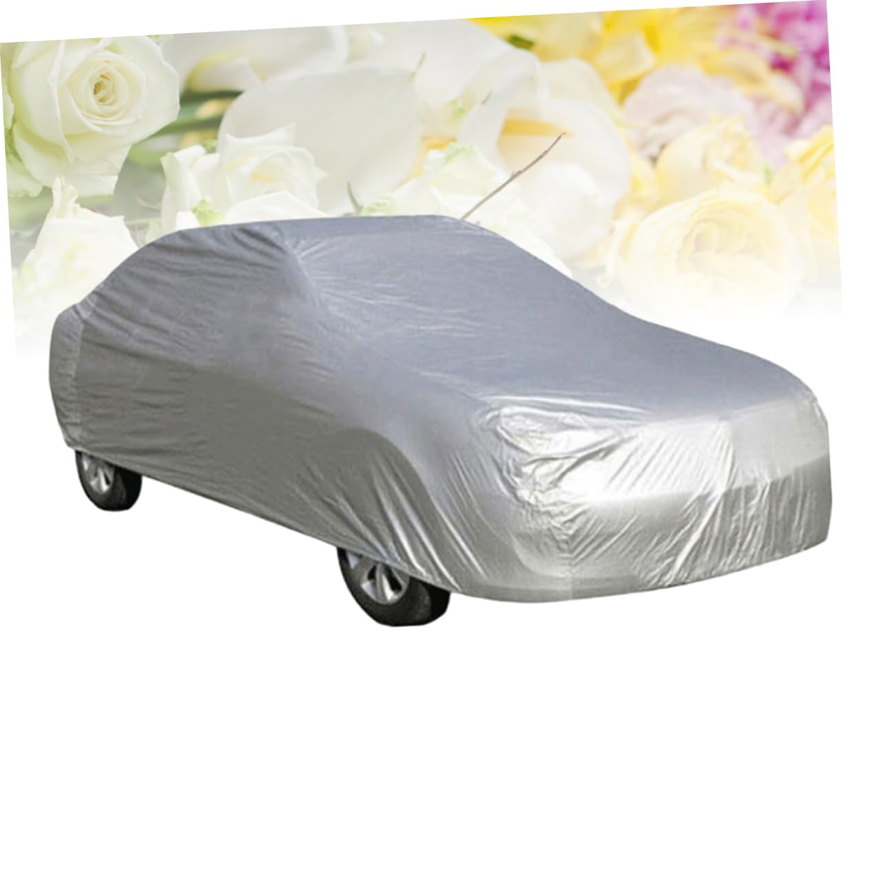 CHILDWEET Car Cover for Summer Sunscreen Universal Fit Sturdy Easy-on Off Silver Size m — view 4