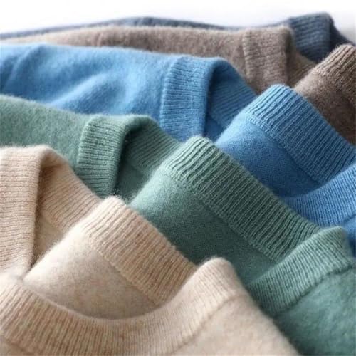 Soft Woolen Sweater Men's Crew Neck Sweater Solid Simple Warm Knitted Business Casual Jumper2