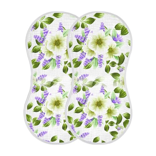 Muslin Baby Burp Cloths Set of 1, Soft Absorbent Lush Floral Cotton Burping Cloth, Milk Spit Up Rags for Newborn Unisex, 22 x 11 Inch2