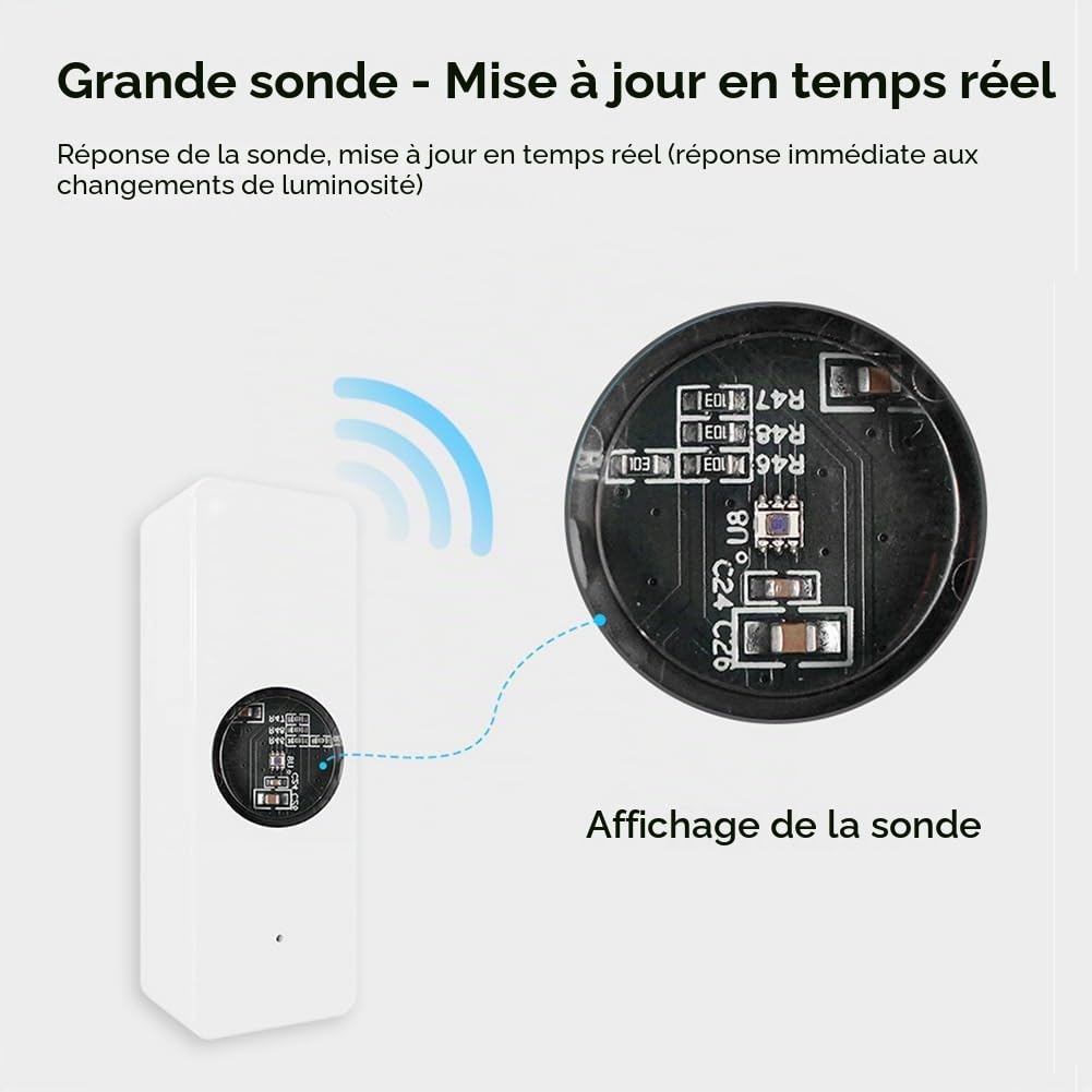 Tuya ZigBee Capteur de Lumière Capteur de Luminosité Capteur de Rayonnement Détection de Luminosité en Temps Réel Automatisation de Maison Intelligente Contrôle via Application