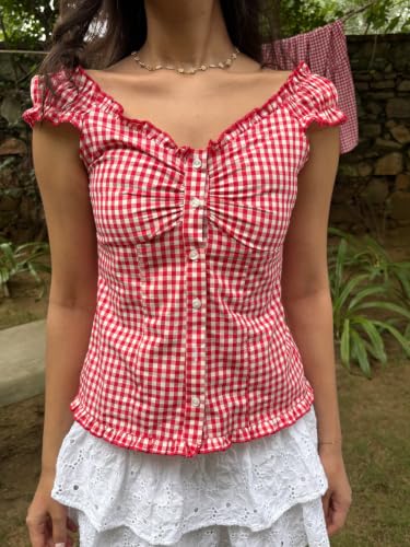 Image of Fairy Grunge Y2k Shirts Vintage Crop Tops Short Sleeve Girls Slim Fit Tees