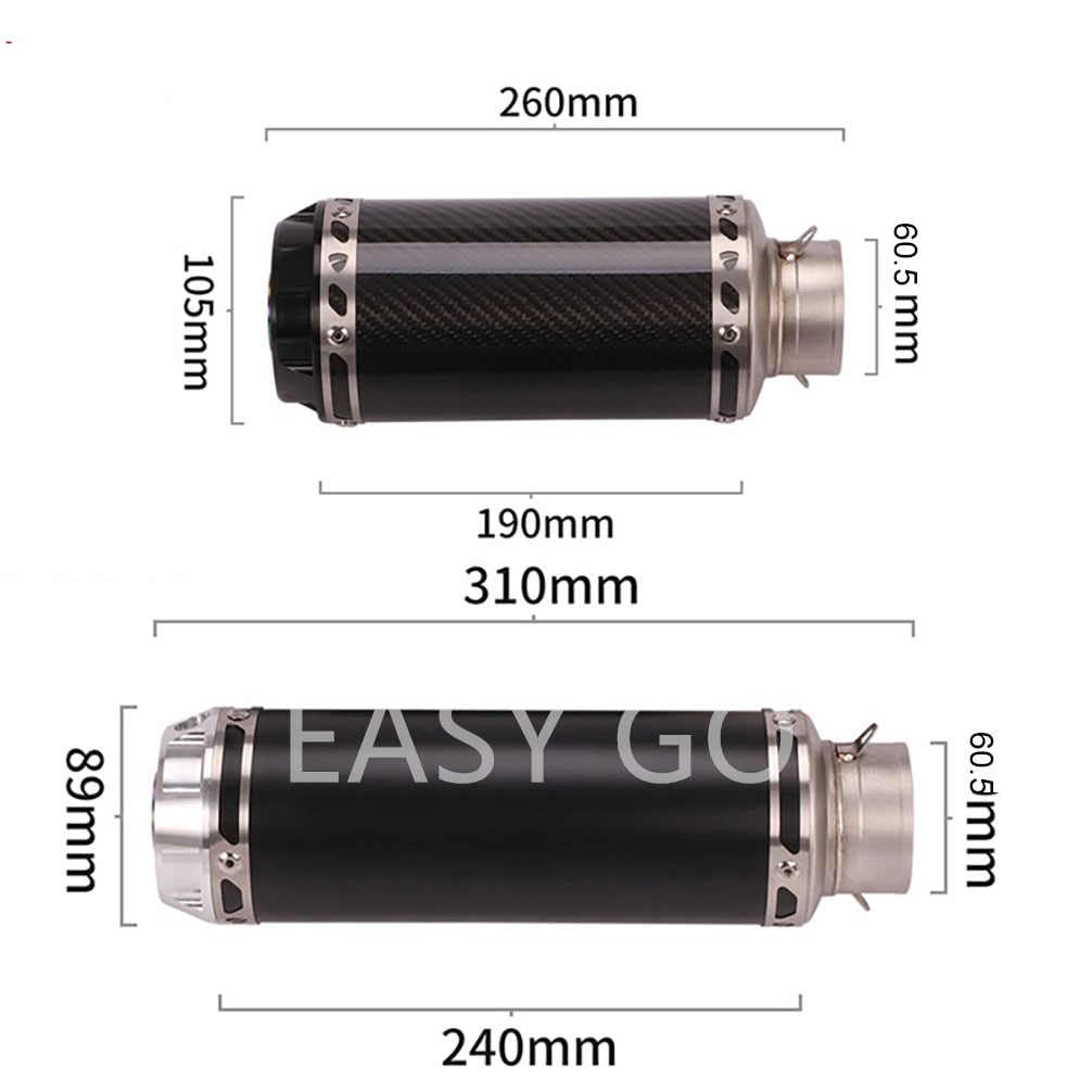 Amazon | スリップオンマフラー バイクサイレンサー 汎用 長さ