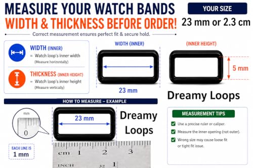 Image of Dreamy 16,18, 19, 20, 21, 22mm Rubber Silicone Smart Watch Strap Loops /Keepers Holder Retainer Loop Replacement - Black color Watch Band Loop