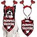 STMK Valentine’s Day Dog Bandana Outfits, Valentine’s Day Heart Headband Plaid Valentines Dog Bandanas Costumes for Small Medium Large Dogs Valentine’s Day Costumes (Mommy's Valentine)