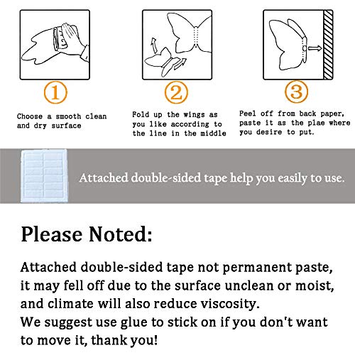 Ewong Butterfly Wall Decals - 72Pcs 3D Butterflies Home Decor-Stickers, Removable Mural Decoration For Girls Living Room Kids Bedroom Bathroom Baby Nursery, Waterproof Diy Art (5 Color+1Colorful) #TOP6