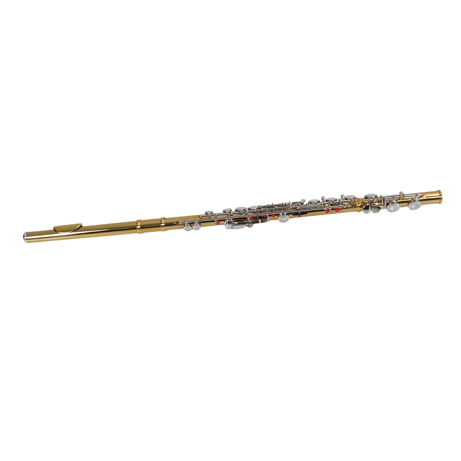 Yctze Flauta C de Latón de 16 Teclas, Flauta Pulida a Mano con Capa Protectora, Estuche y Kit de Limpieza, Instrumento Musical para Estudiantes Principiantes