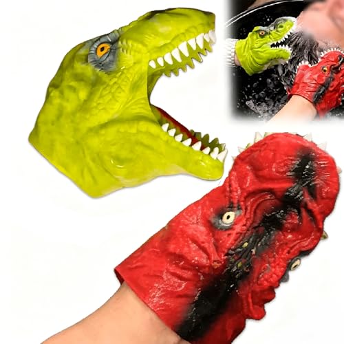 Dinosaur Head Hair Washing Gloves Cartoon Dinosaur Teeth Scalp Massager Shampoo Brush Gloves Reusable Silicone Gloves Scalp Scrubber Cute Bathroom Hair Accessory for Scalp Care