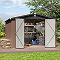 Metal Storage Shed,Outdoor Storage Building 10x12,Large Backyard Sheds with Lockable Doors,Waterproof Outside Storage Shed