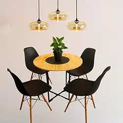 Mesa de jantar redonda para quatro pessoas Tampo de madeira maciça decorativo em estilo industrial (banquetas não incluídas)