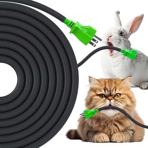 REFLYING 7,6 Metros-8mm Manguito de Cable Autoenvolvente, Ocultar 1 Cable, Perros Gatos Protector de Cable, Evite Que Las Mascotas Mastiquen los Cables, Manguito de Cable Trenzado Expandible, Negro