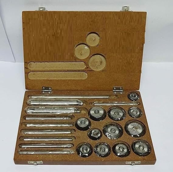 Valve Seat & Face Cutter Set Of 12Pcs Carbon Steel With Wooden Box-Amz305