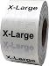 X-Large Clothing Labels Size Strip Stickers For Retail Apparel 1.25 x 5 Inch 125 Adhesive Stickers