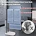 Livabber Standing Towel Rack, 304 Stainless Steel 2-Tier Towel Holder Stand with Marble Base, Modern Stylish Tall Shower Towel Bar for Bathroom Accessories, Pool（Black）
