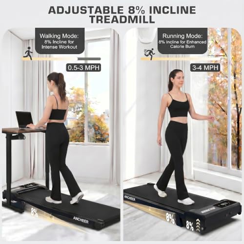 Image of ANCHEER Walking Pads, 2 in 1 Under Desk Treadmill 2.5HP Compact Running Machine with Remote Control, 300lbs Weight Capacity for Home /Gym /Office,Ultra-Quiet, Installation-Free