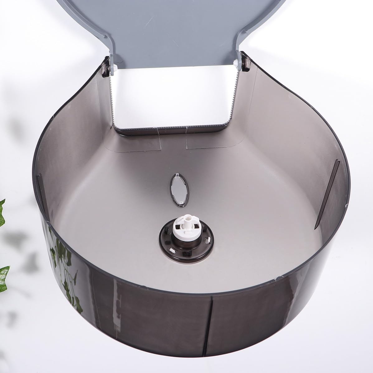 SHERCHPRY Dispensador de Papel higiénico de Pared Redondo en ABS Resistente al Agua con Ventana y Cerradura, Color Negro, para Uso en Bancos y baños