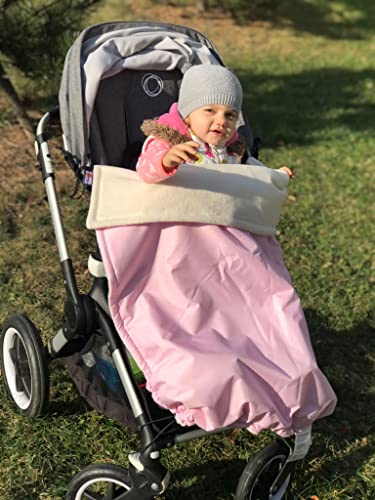 Manta para cochecito de bebé, impermeable, cálida y suave, color rosa claro y algodón orgánico Cover