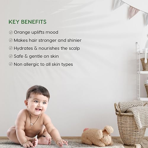 Image of ShuShu Babies Natural Everyday Orange & Mandarin Baby Wash & Shampoo-200ml | Baby Head to Toe Wash | Suitable for Newborn Sensitive Skin | Gentle, Tear-Free, Mild & Hypoallergenic Formula