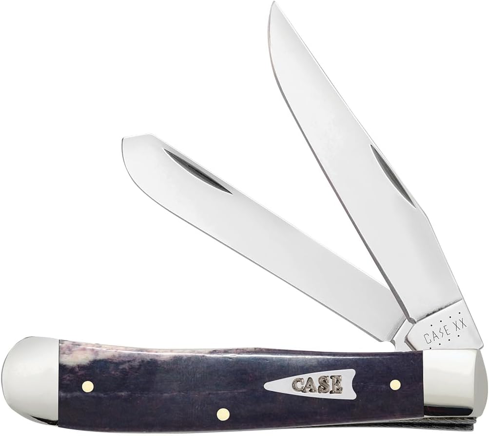 Case WR XX Pocket Knife Trapper Caribbean Blue Jig Bone Item #25592 - (6254 SS) - Length Closed: 4 1/8 Inches