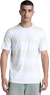 PUMA Mens CLASS Striped Tee Alpine Snow Classic