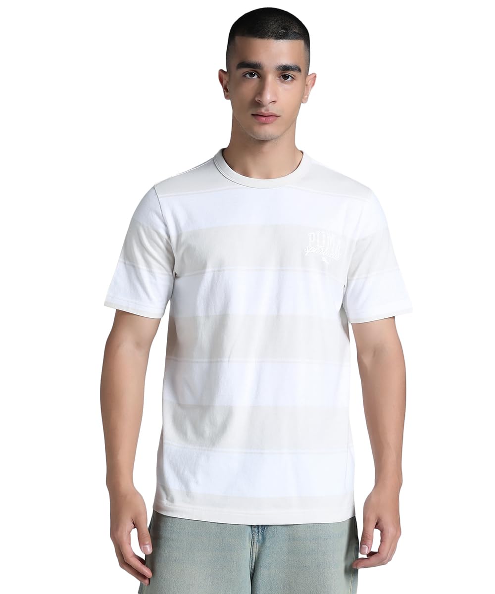 Puma Class Striped Tee t-shirt décontracté en maille douce alpine snow - 8