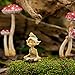 Top Collection Miniature Fairy Garden and Terrarium Pixie Meditating with Frog Figurine