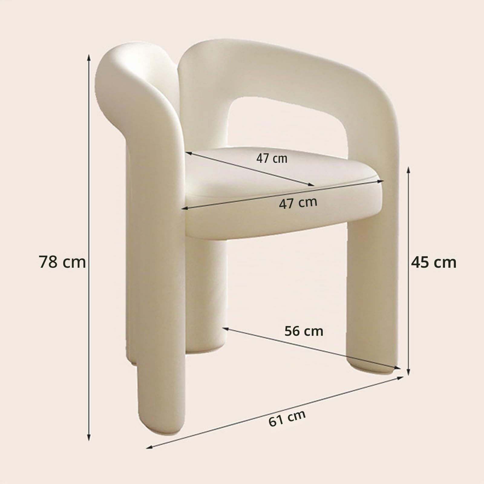 MAMAO Sgabello Speciale per Toeletta, Sgabello per Il Trucco in Stile Crema, Sedia da Camera per Ragazze, Sedia da Pranzo Moderna, Sedia da Soggiorno con Schienale Decorativo Yellow