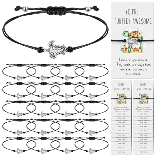 Sasylvia Cute Appreciation Gifts for Employee Bulk Inspirational Bracelet Positive Bracelet Motivational Card Gifts for Volunteer Teacher Staff Coworkers