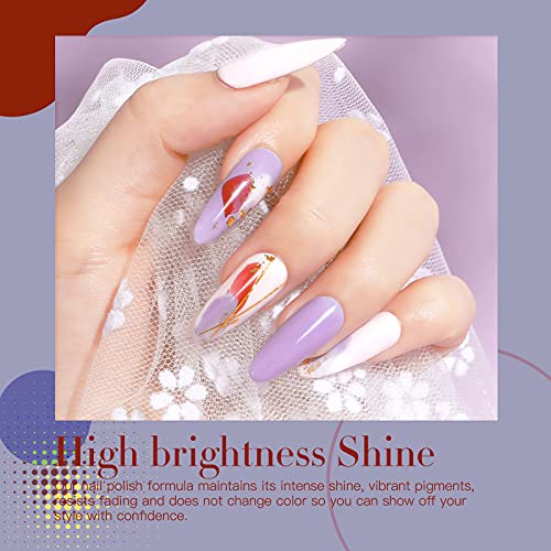 VOXURY Buntes Gel Nagellack Set 6PCS UV LED Shellac Nagellack Set Rosa Grau Violett Blau Gelb UV Nagellack Maniküre Kit… – Bild 6