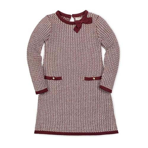 Image of Hope & Henry Girls' Long Sleeve Bow Detail Intarsia Sweater Dress