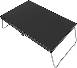 aqxreight Mesa de Acampamento Dobrável de Aço Inoxidável Portátil Mini Mesa de Praia Lateral de Acampamento para Cozinhar Ao Ar Livre Churrasco Caminhadas Pesca Resistente e Confiável para e