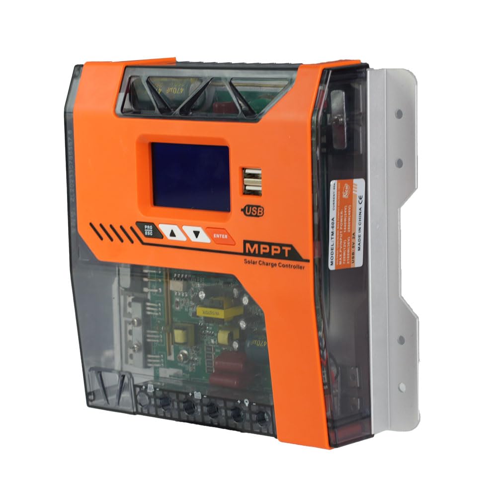 Y&H MPPT 60A Solar Charger Controller 12V 24V 36V 48V Battery Charger Solar Panel Regulator Max PV Input 150VDC Work with AGM, Gel, Flooded and Lithium