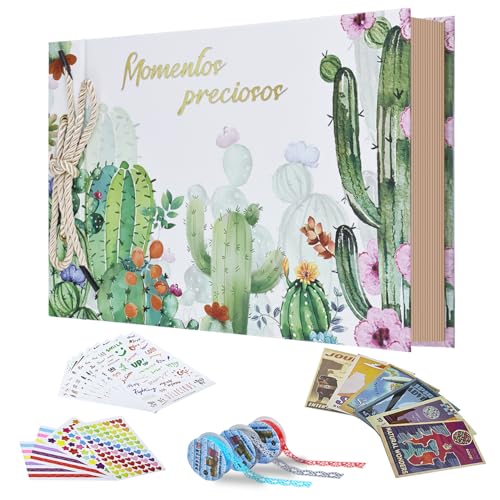 Catálogo para Comprar On-line Creación de álbumes de recortes disponible en línea para comprar. 45 TITIFIVE Álbum de Fotos Expandible DIY, 80 Páginas Sin Ácido, Álbum de Recortes para Hombres y Mujeres, Ideal para Bodas, Cumpleaños y Eventos Especiales (Cactus)