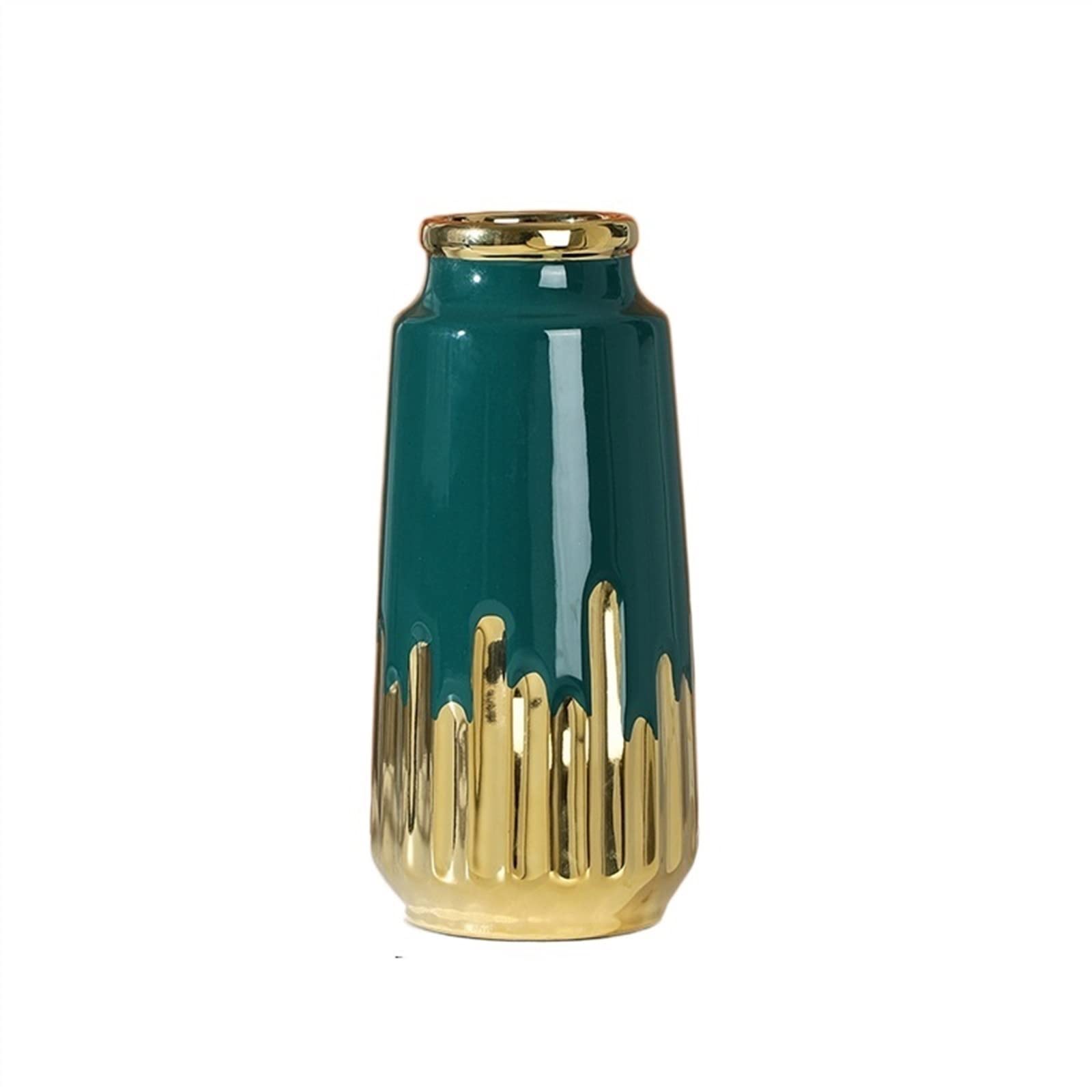 Bzgpmfud Green M Vase Desktop Decoration Home Ceramic Dried Flower Ornaments Creative Electroplated Tabletop Living Room Flowers(Green M)