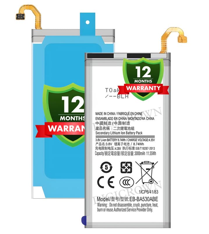 Image of Original EB-BA530ABE Battery Compatible for Samsung Galaxy A8 (2018) (SM-A530F) - (3000mAh) - 1 Year Warranty DF7
