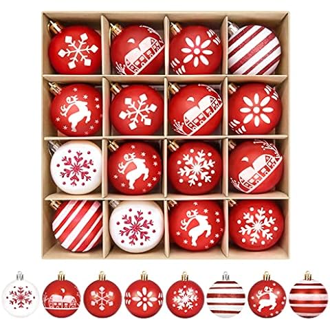 Arbolisse Bolas de Navidad Blancas y Rojas Cover
