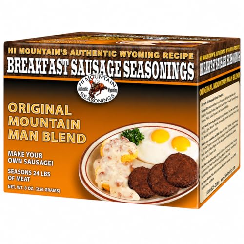Hi Mountain Breakfast Sausage Seasoning Mix | ORIGINAL MOUNTAIN MAN | Make Homemade Sausage with Pork, Venison, Deer, Elk & Wild Game | Makes up to 24 lbs