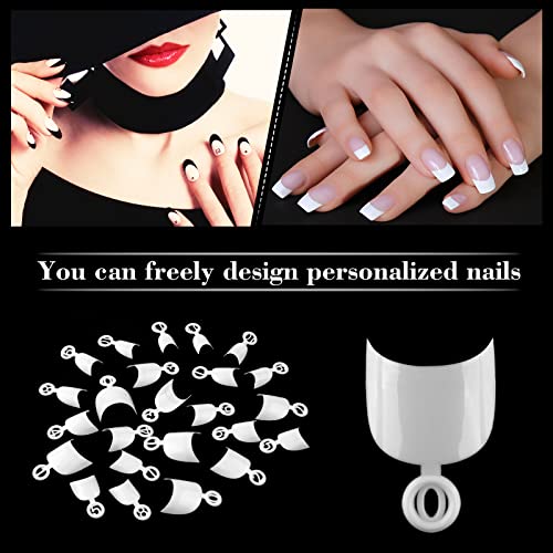 MWOOT 600Pcs Oval Short False Nail Art Tips Set, Half Cover French Acrylic Fake - Image 4