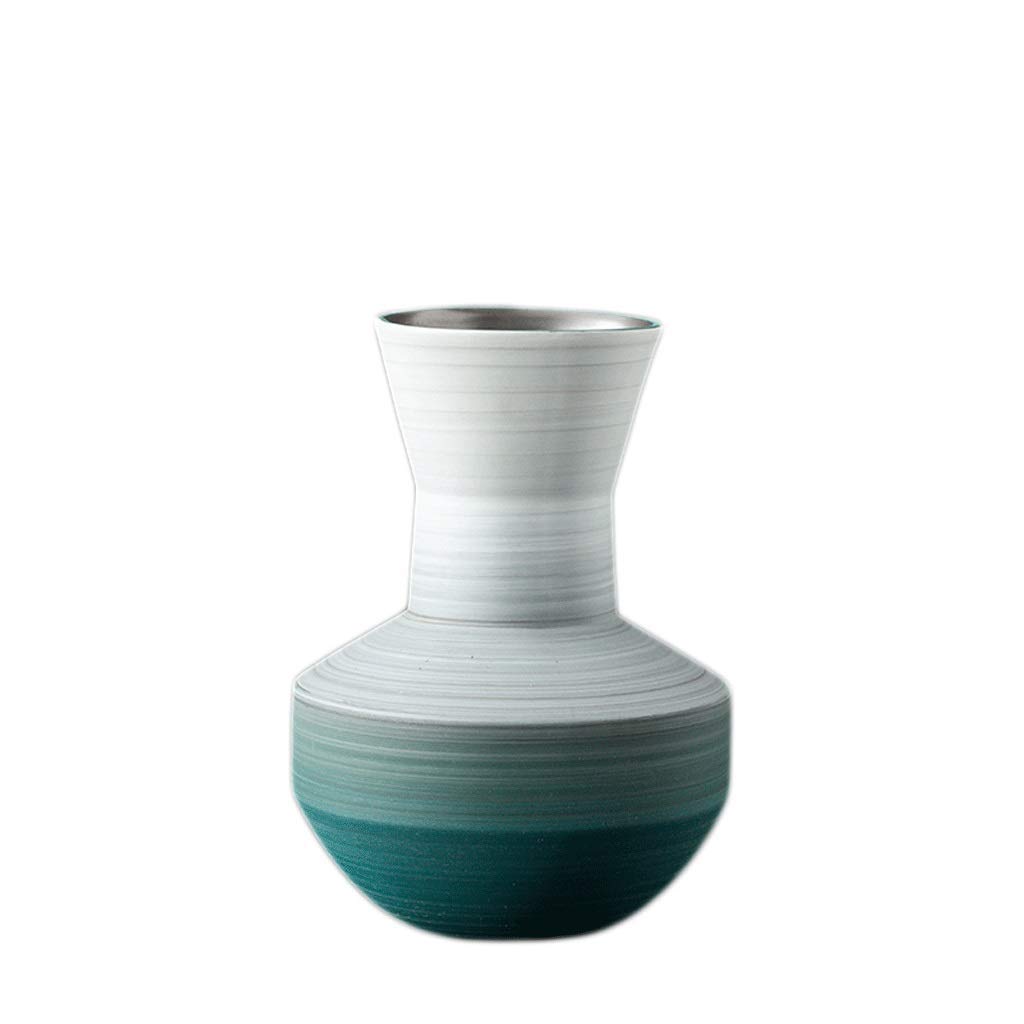Vase en céramique d'or bordure florale haut de gamme salon