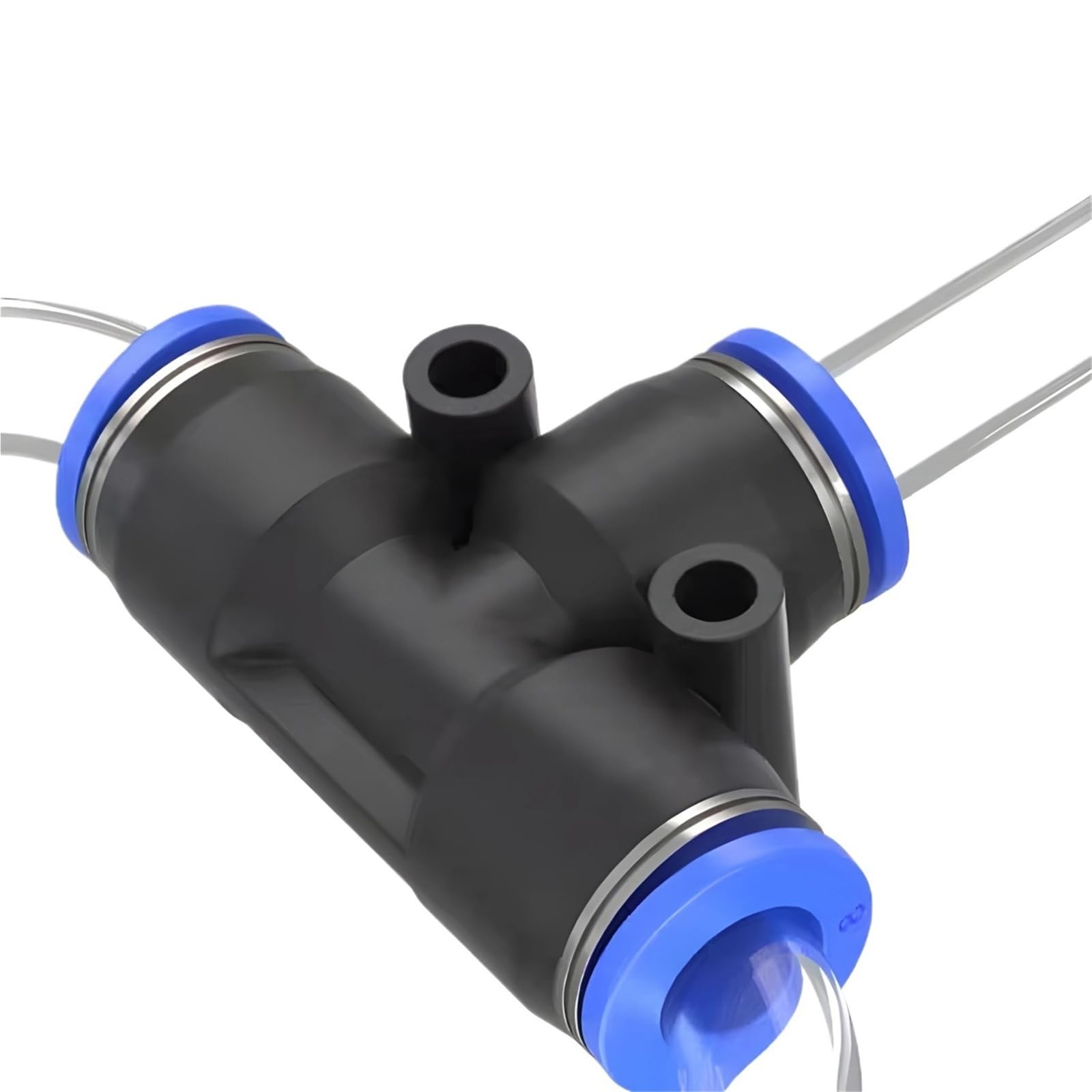 Pneumatic Fitting Tube Connector Pipe Push in Hose Couping PU/PE/PY/PV/SA OD 8mm 10mm 1Pcs(BUC-Black,OD 8mm)