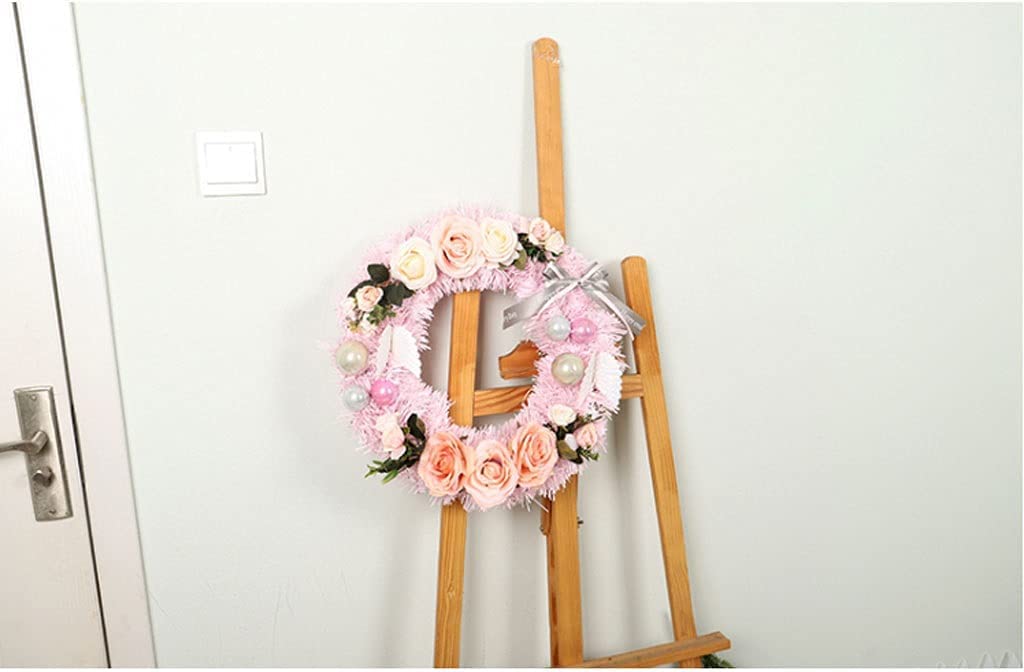 OLOTU Corona de Navidad Guirnalda de Navidad Guirnalda de Flores Rosas Artificiales Guirnalda de Puerta de 40 cm con Decoraciones Mixtas para Decoraciones de guirnaldas de Navidad Regalo