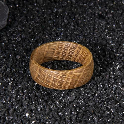 6mm 8mm Whisky Barrel Wood Ring Wedding Band Unique Wooden Anniversary Ring,Domed Barrel Wood Enagement Ring with Free Zebra Wooden Box4