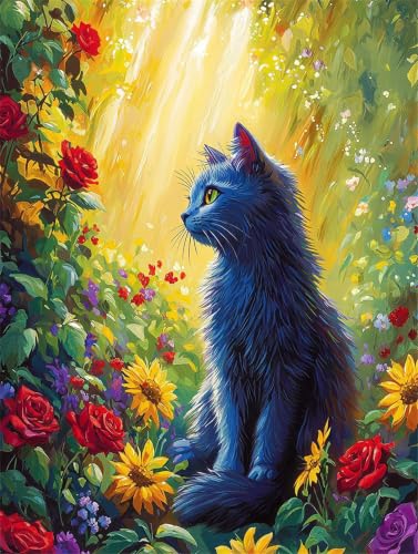 Pintar por Numeros Adultos Gato Reduce el Estres con este Kit DIY de Manualidades 60x80cm