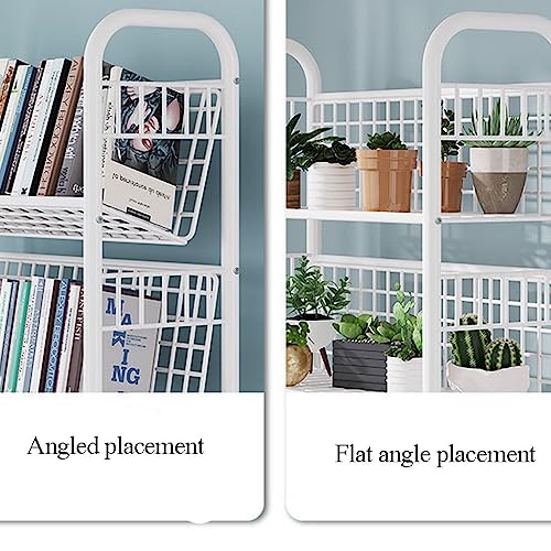 Carrello multiuso versatile con ruote a 360°, libreria mobile e scaffale estraibile, elegante organizer multifunzionale per la casa